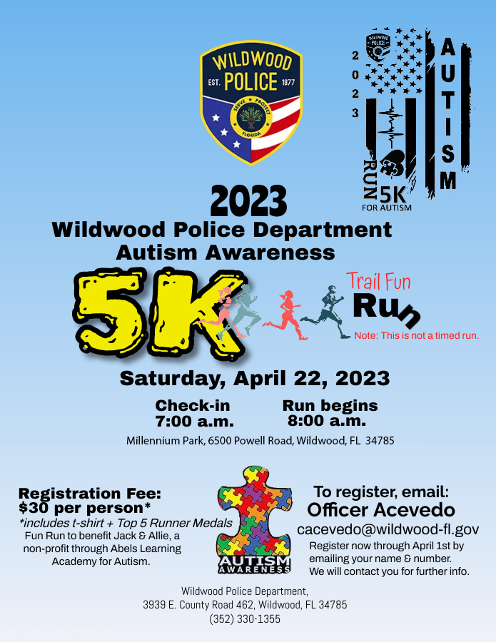 Autism Awareness 5K Trail Fun Run Wildwood Florida