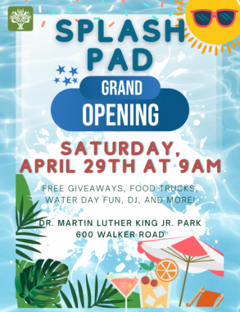 Splash Pad Grand Opening April 29, 2023 at 9am