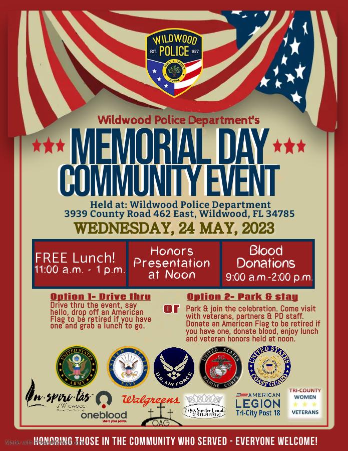 Wildwood PD Memorial Day Community Event Wildwood Florida